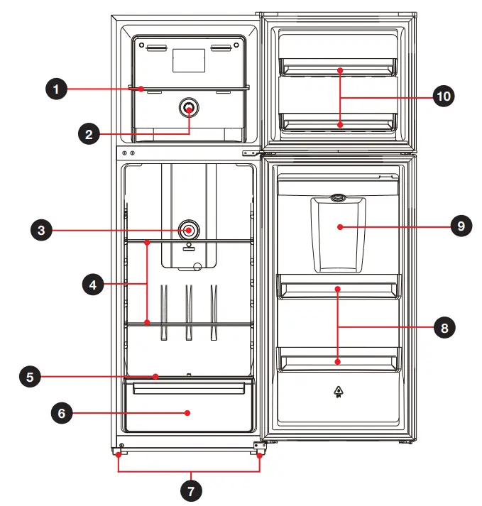AKAI-AK-413-TMWD 413- Top-Mount-Refrigerator-With-Water-Dispe-fig-1