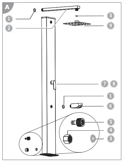 Steinbach 049080PPC31 Solar shower Straight Line-fig6