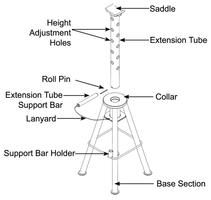 AG INDUSTRIAL Heavy Duty Pin Style Jack Stands - Fig