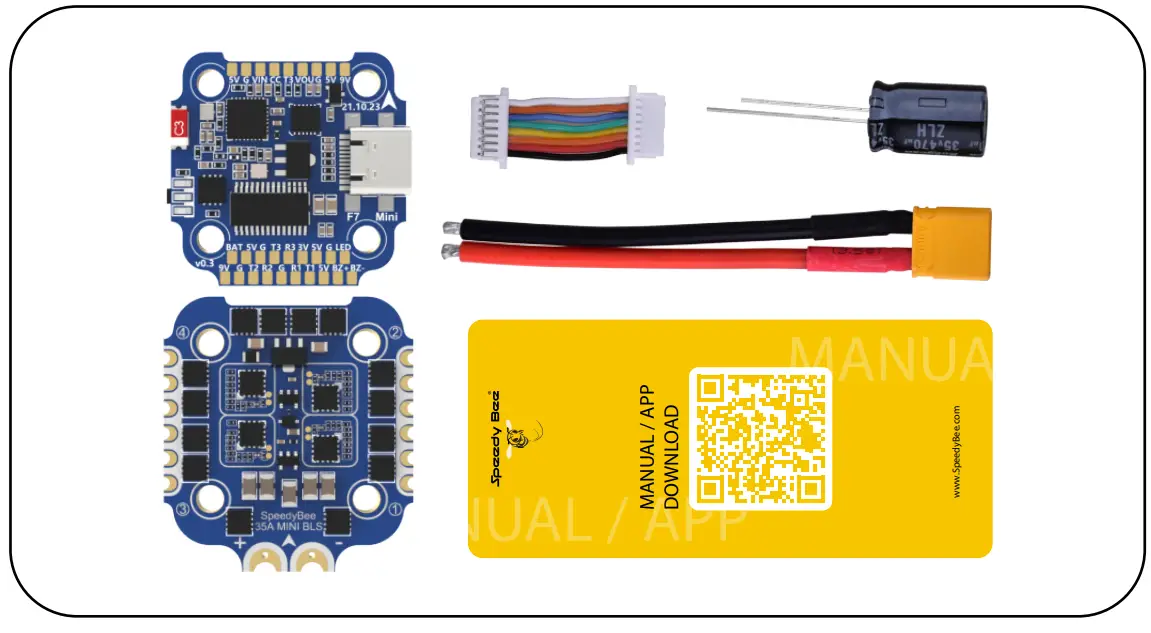 SpeedyBee F7 35A BLS Mini Stack Flight Controller - fig 3