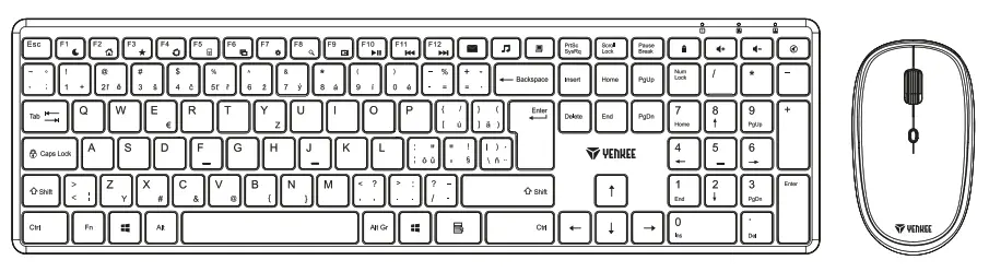 YENKEE YKM 2008CS Wireless Mouse and Keyboard Set