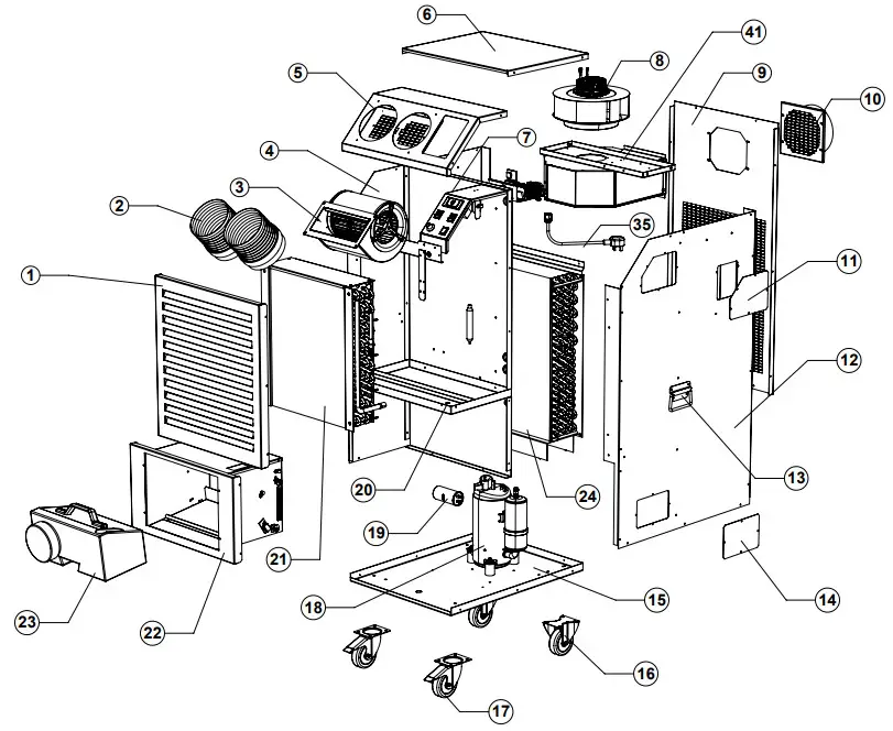 Broughton MCe 9.0-21 PORTABLE AIR - Exploded view