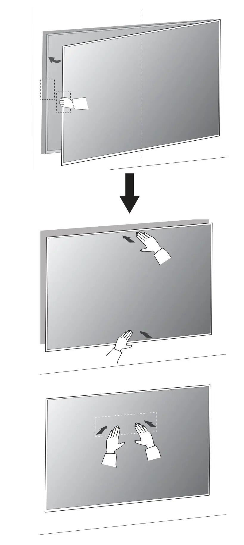 LG WB22EGB Wall Mount Support - Push the TV until it makes close contact with the wall.
