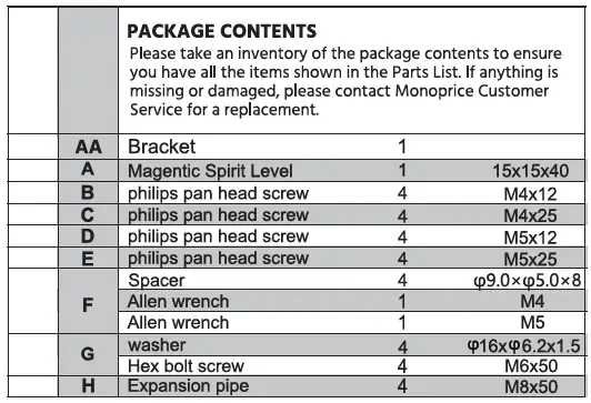 MONOPRICE 39655 Menu Board Ceiling TV Mount for Screens-13