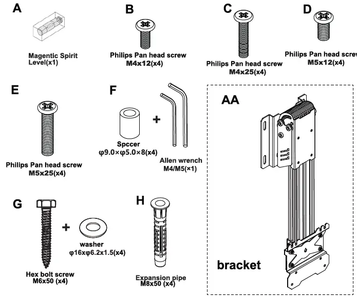 MONOPRICE 39655 Menu Board Ceiling TV Mount for Screens-2
