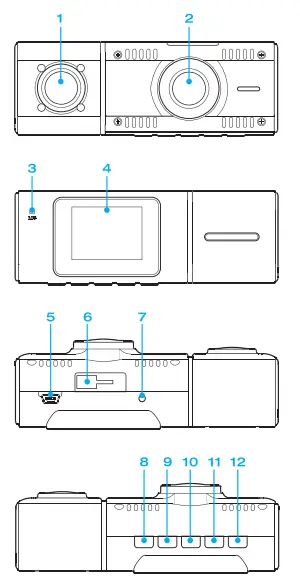 LAMTTO C300 Channel Dash Cam Front and Rear Inside 1