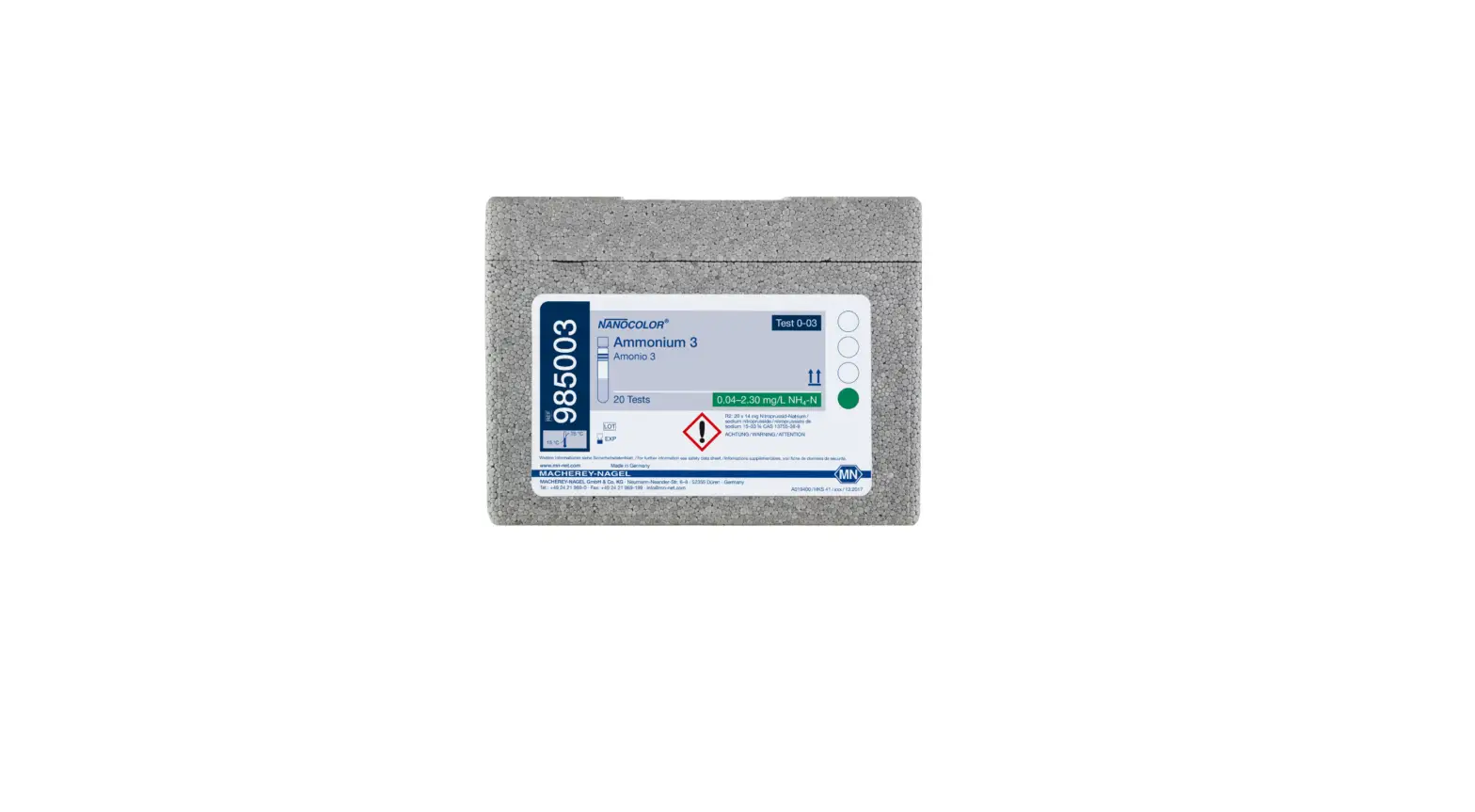 Macherey-nagel 985003 Nanocolor Ammonium 3 Tube Test Instructions Macherey-nagel 985003 Nanocolor Ammonium 3 Tube Test Instructions