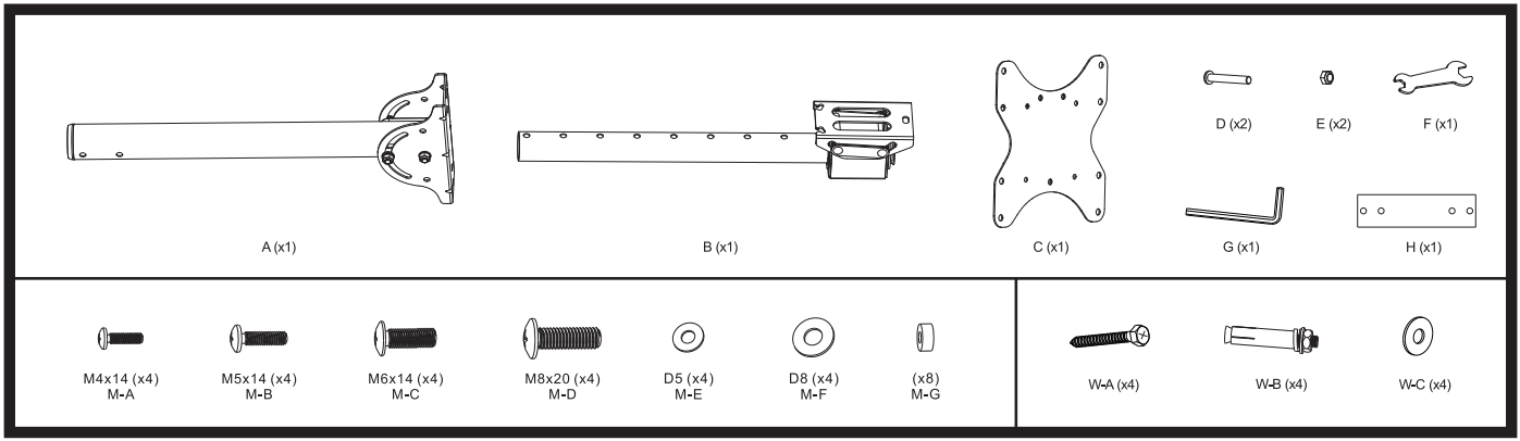 MONOPRICE 43217 TV Ceiling Mount Bracket - 1