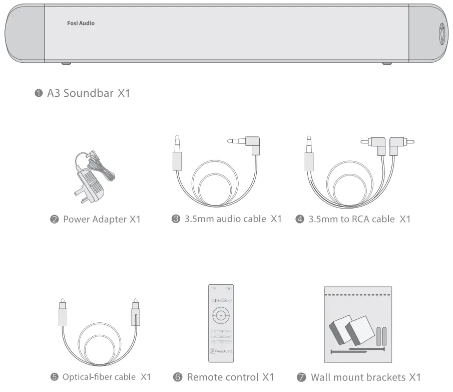 Fosi Audio A3 Soundbar - fig