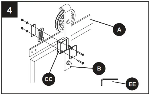 RELIABILT 07 2892 78 3 by 4 Inch Soft Close Interior Barn Door Hardware Kit - INSTALLATION OVERVIEW 4