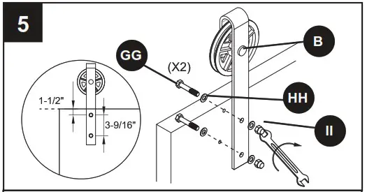 RELIABILT 07 2892 78 3 by 4 Inch Soft Close Interior Barn Door Hardware Kit - INSTALLATION OVERVIEW 5