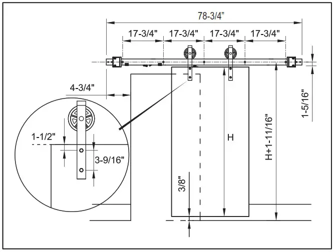RELIABILT 07 2892 78 3 by 4 Inch Soft Close Interior Barn Door Hardware Kit - PREPARATION