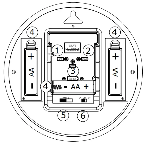 LA CROSSE TECHNOLOGY WT-3161BKX1 16 Inch Atomic Wall Clock - Figure 1
