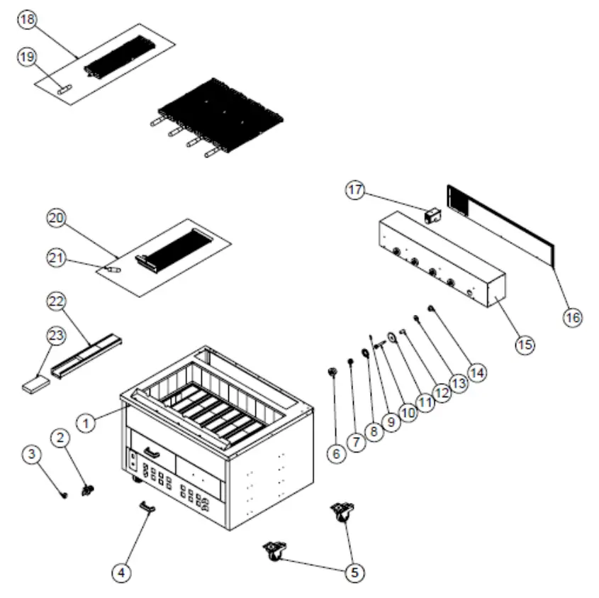 ggm gastro HKGRE5 Horizontal Chicken Rotisserie with Charcoal - fig 4