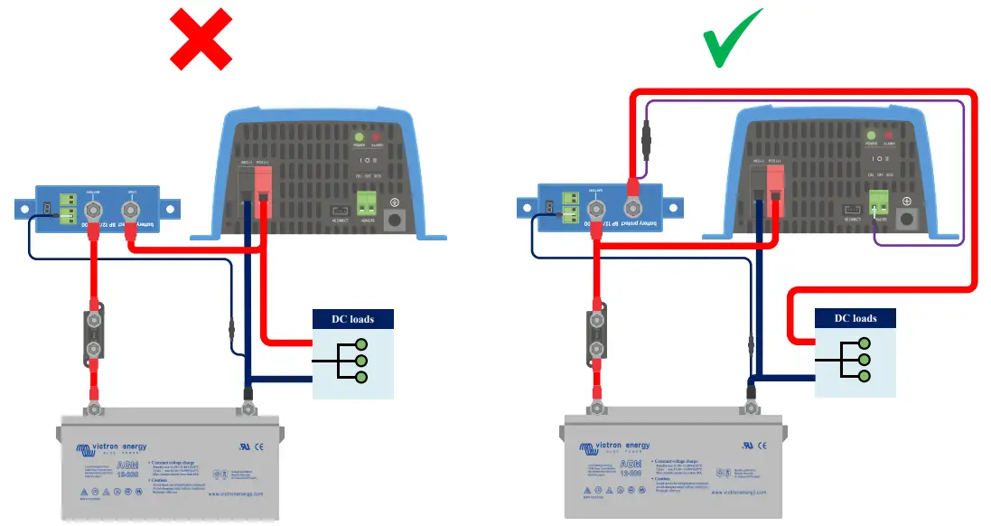 Warning when connecting inverters and inverters/chargers