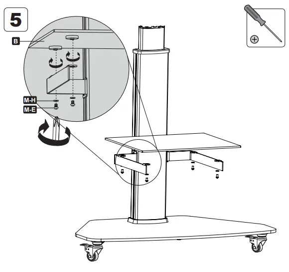 TRIPP LITE DMCS3770SG75 Premier Rolling 37-70 Inch Display Cart Black - fig 10