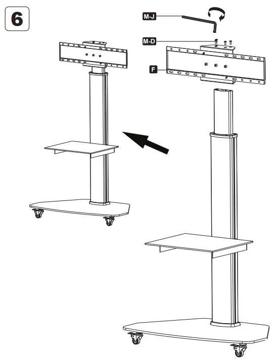 TRIPP LITE DMCS3770SG75 Premier Rolling 37-70 Inch Display Cart Black - fig 11