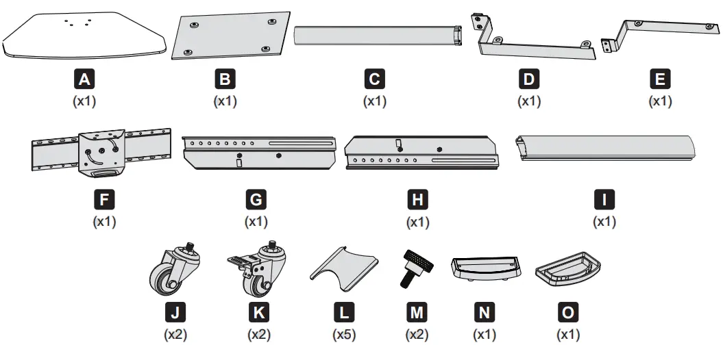 TRIPP LITE DMCS3770SG75 Premier Rolling 37-70 Inch Display Cart Black - fig 4