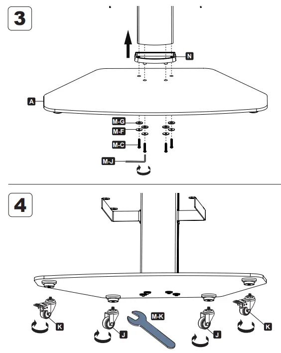 TRIPP LITE DMCS3770SG75 Premier Rolling 37-70 Inch Display Cart Black - fig 9