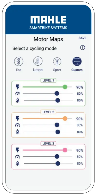 wilier Pulsar ONE Sport Holder - Motor settings 2