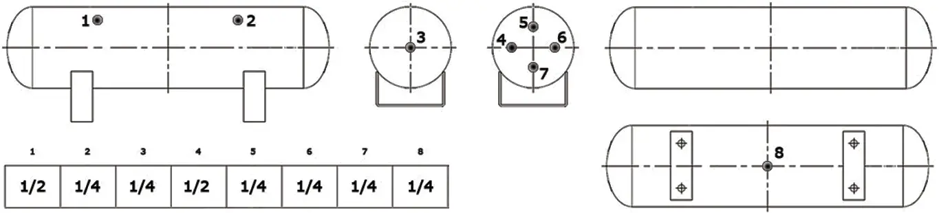 VIXEN HORNS VXO83503118C Triple Trumpet Train Air Horn Chrome Plated - AIR TANK