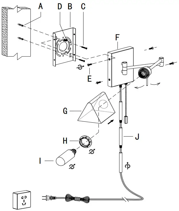 JONATHAN Y JYL6015 Portable Lamp with Plug - Portable lamp with plug