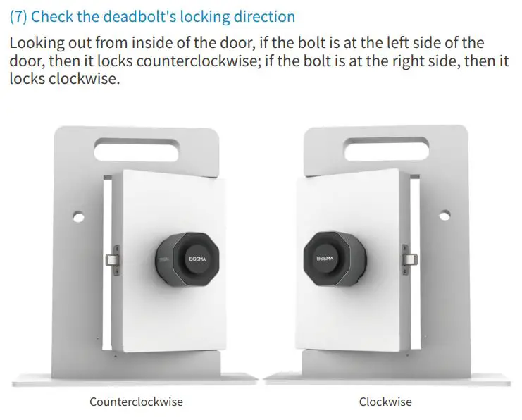 BOSMA AEGIS Instruction Manual - Check the deadbolt's locking direction