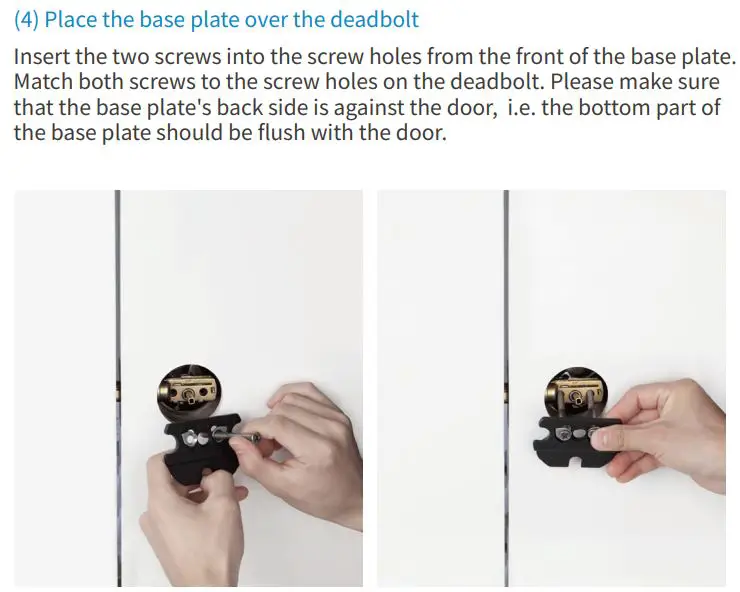 BOSMA AEGIS Instruction Manual - Place the base plate over the deadbolt
