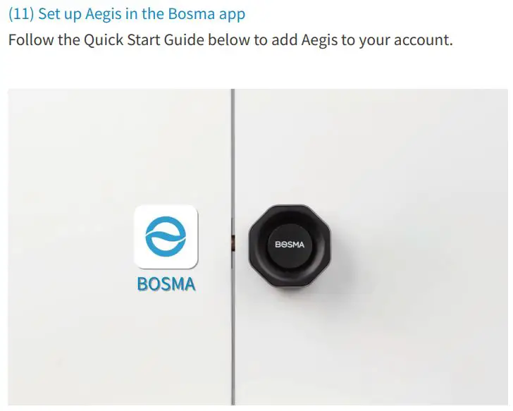 BOSMA AEGIS Instruction Manual - Set up Aegis in the Bosman app