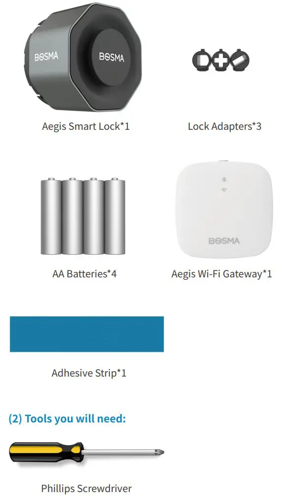 BOSMA AEGIS Instruction Manual - What's in the box