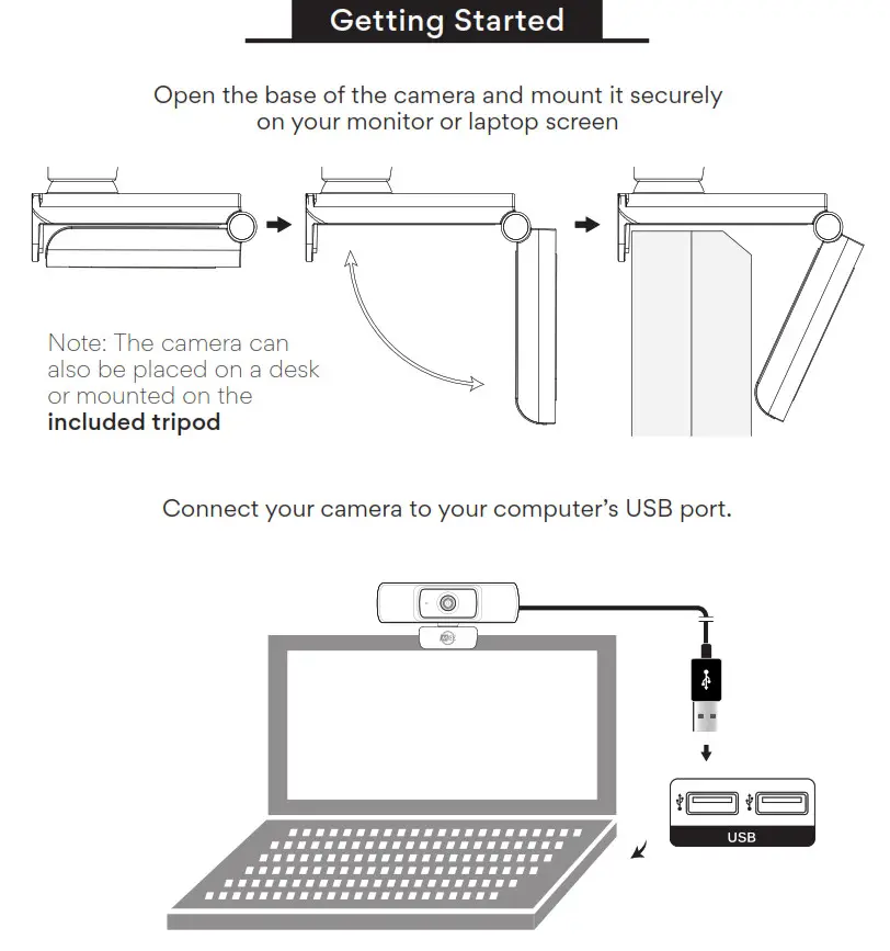 MEE audio CAM-201W 1080P Wide Angle USB Camera - Getting Started