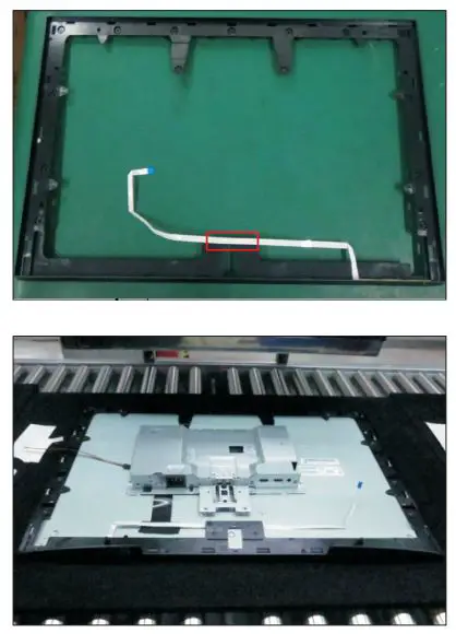 DELL S2721HN 27 inch Monitor User Guide - Move the middle bezel with function key board close to the panel unit