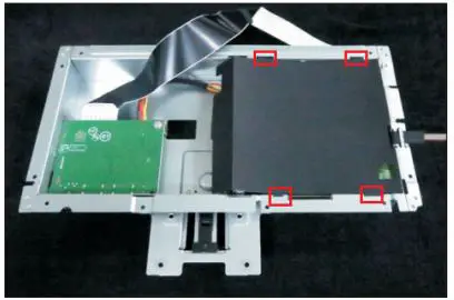 DELL S2721HN 27 inch Monitor User Guide - Remove the Mylar from the hooks of the bracket chassis module