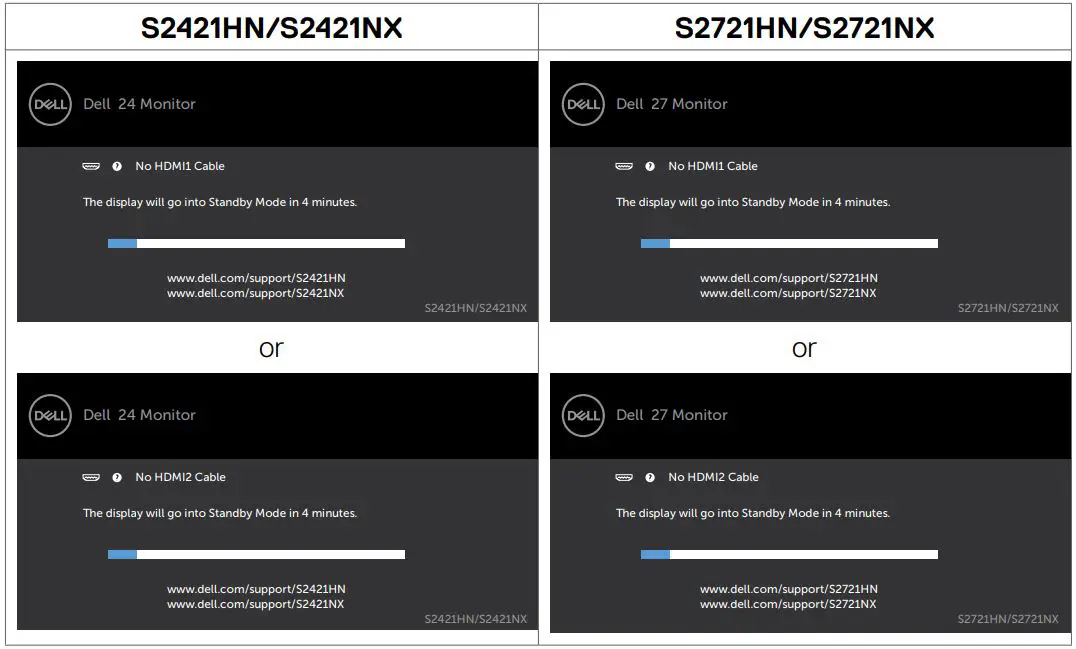 DELL S2721HN 27 inch Monitor User Guide - Self-test