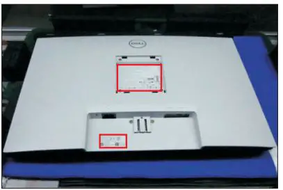 DELL S2721HN 27 inch Monitor User Guide - Stick 2pcs labels on the specific positions as the picture below shown