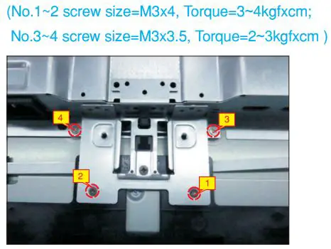 DELL S2721HN 27 inch Monitor User Guide - Use a Philips-head screwdriver to remove 2pcs screws for unlocking the bracket with middle bezel