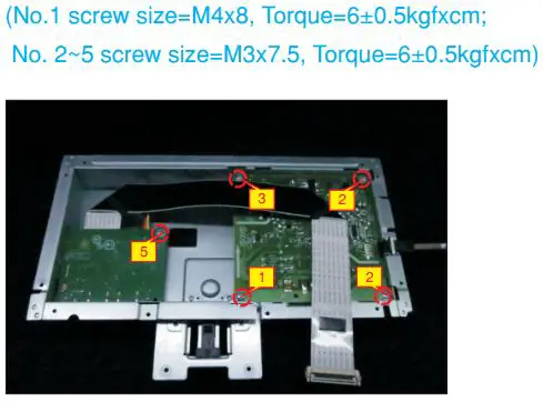 DELL S2721HN 27 inch Monitor User Guide - Use a Philips-head screwdriver to remove 5pcs screws for unlocking the circuit board