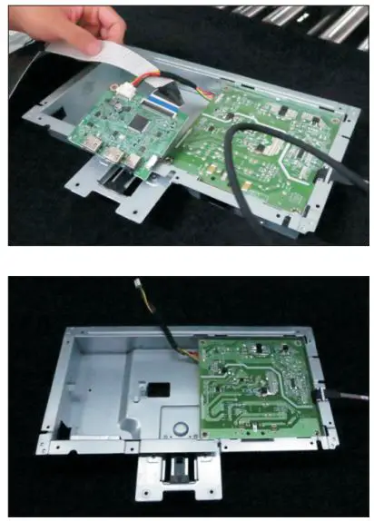 DELL S2721HN 27 inch Monitor User Guide - Use a Philips-head screwdriver to remove 5pcs screws for unlocking the circuit board