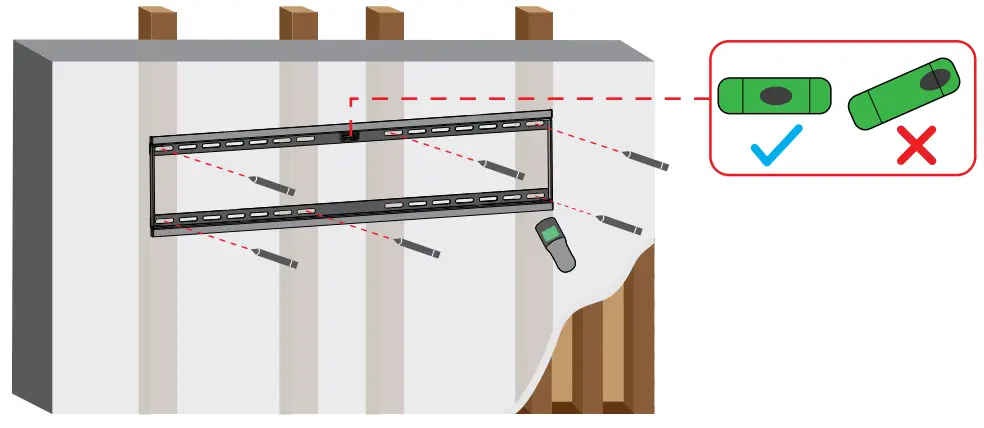 BAUHN Low Profile TV Wall Mount ALPB80-0421 - Preparation