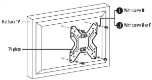 FIG 11 Attaching the TV plate to TVs with a flat back