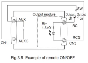 COSEL AME 12 AC DC Power Supplies Configurable Type - Example of remote ON OFF