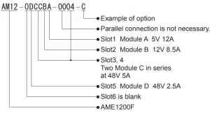 COSEL AME 12 AC DC Power Supplies Configurable Type - Model Name example