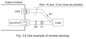 COSEL AME 12 AC DC Power Supplies Configurable Type - Use example of remote sensing