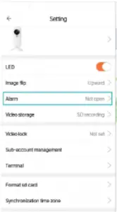 Alarm system setting