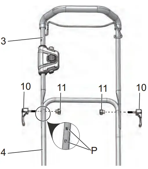 greenworks MO48L2211 Brushless Lawn Mower - UNFOLD AND ADJUST THE 2