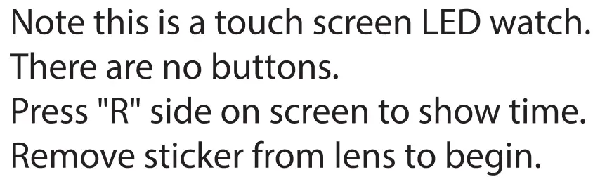 Accutime HSW296 LED Touch Screen Watch - Touch Area