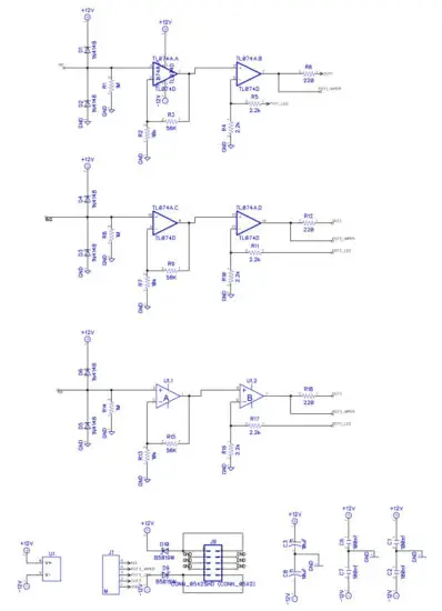 XOXO MODULAR Makrophonie Triple Preamp and Distortion - SCHEMATIC