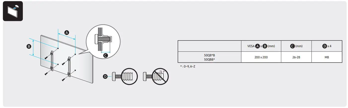 SAMSUNG QN50Q60BAFXZC 50-Inch QLED 4K Smart TV - installation