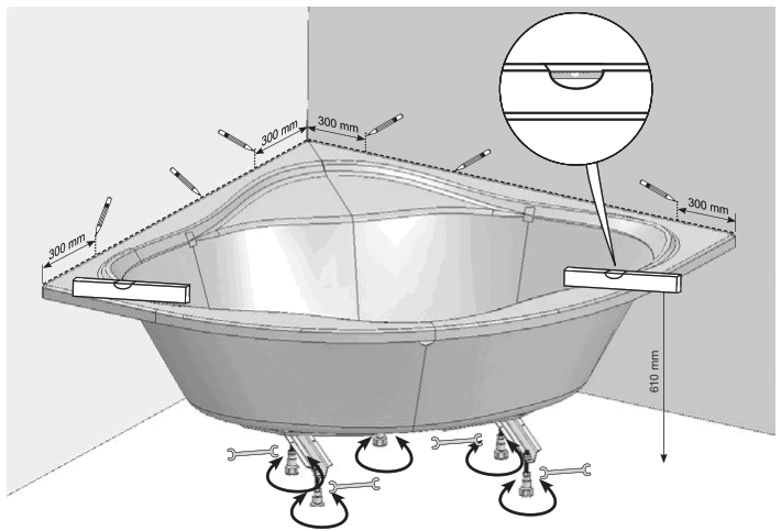 RAVAK NEWDAY1500 NewDay 150x150 Corner Bathtub - fig10