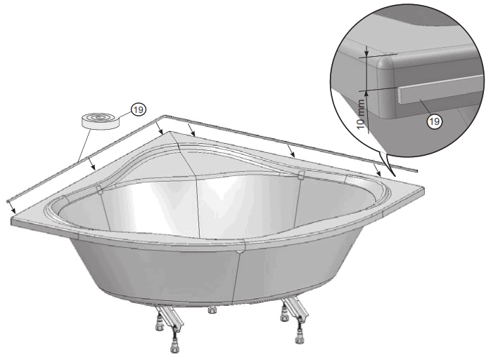RAVAK NEWDAY1500 NewDay 150x150 Corner Bathtub - fig13